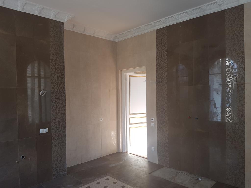 Bathroom renovation: tile installation
