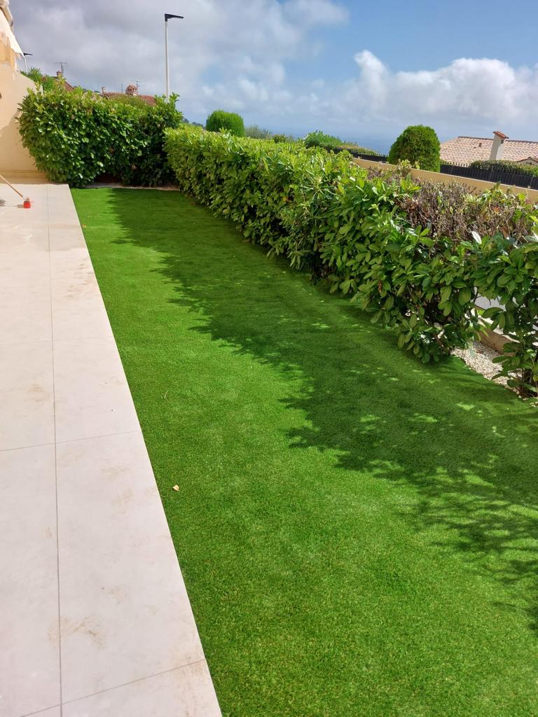 Terrace renovation: lawn installation